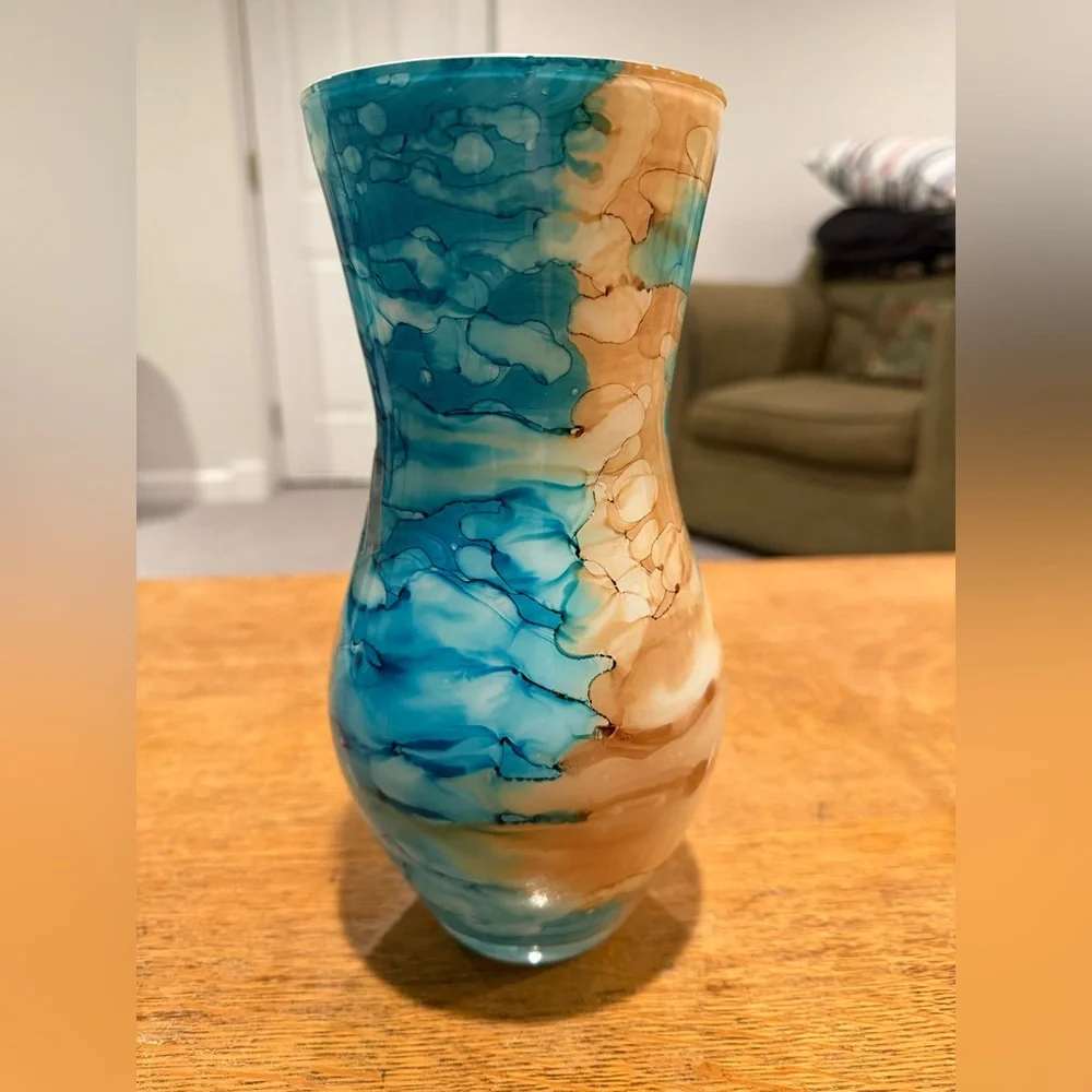 Vintage Vidi 10” Glass Italian handmade vase